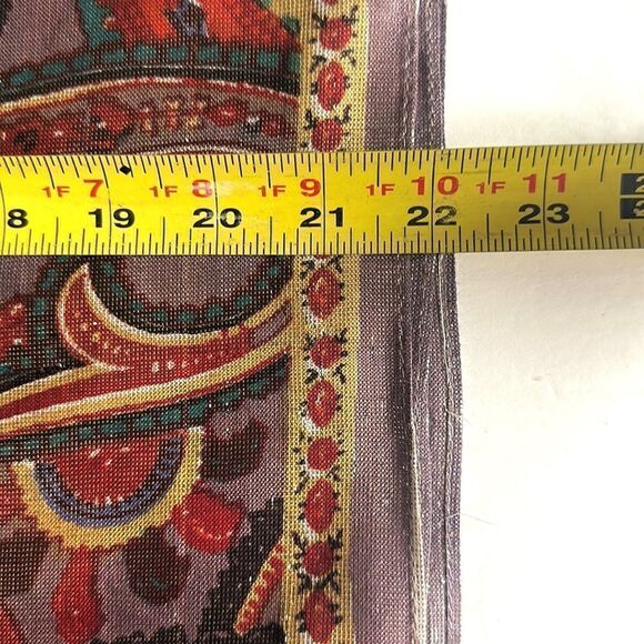 Oscar De La Renta for Accessory Street Vintage Shiny Rayon Blend Square Scarf - Picture 12 of 12